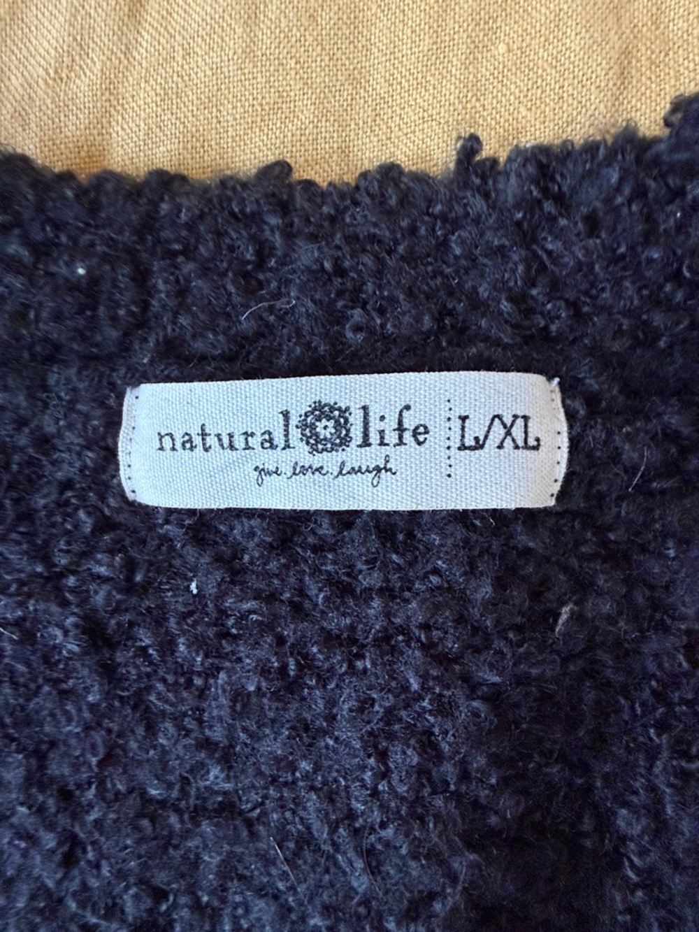 NATURAL LIFE Black L/XL oversized  Sweater Pink, Gold & Teal Heart Floral Motif - Picture 5 of 10